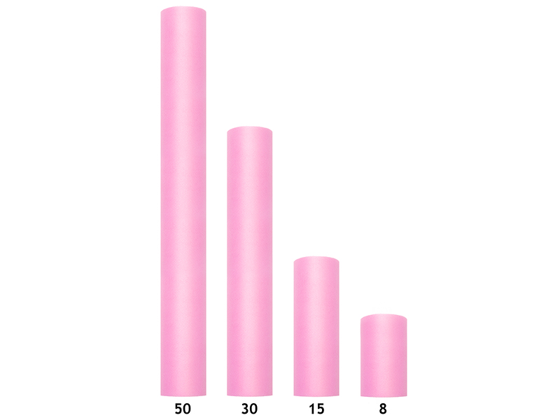 Tiul gładki, j. różowy, 0,3 x 9m - obrazek 3