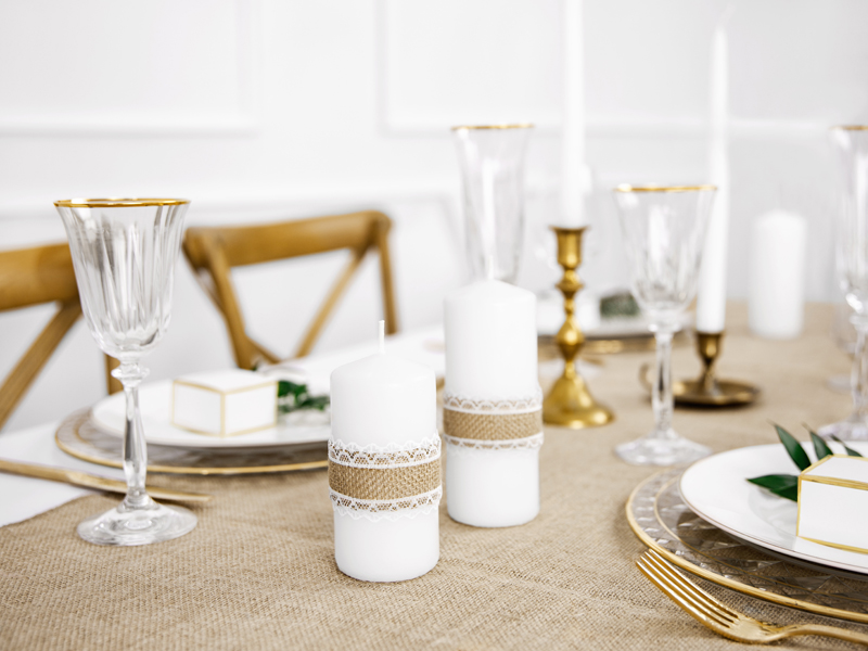 Taśma jutowa z koronką, 4x500cm - obrazek 3