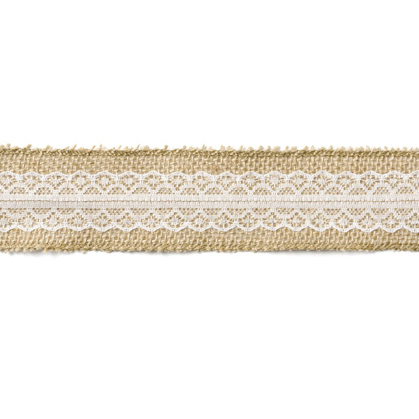 Taśma jutowa z koronką, 5x500cm