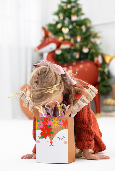 Torebka na prezenty Jelonek, mix, 20.5x30x10.5cm - obrazek 3