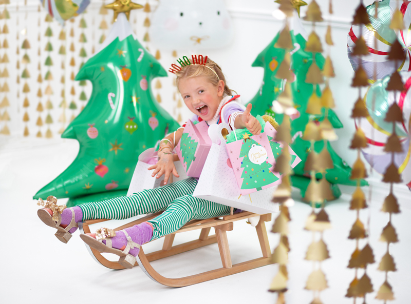 Torebka na prezenty Choinka, mix, 14x20.5x8cm - obrazek 3