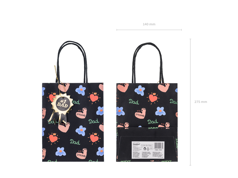 Torebka na prezenty #1 Dad, mix, 8x14x18 cm - obrazek 5