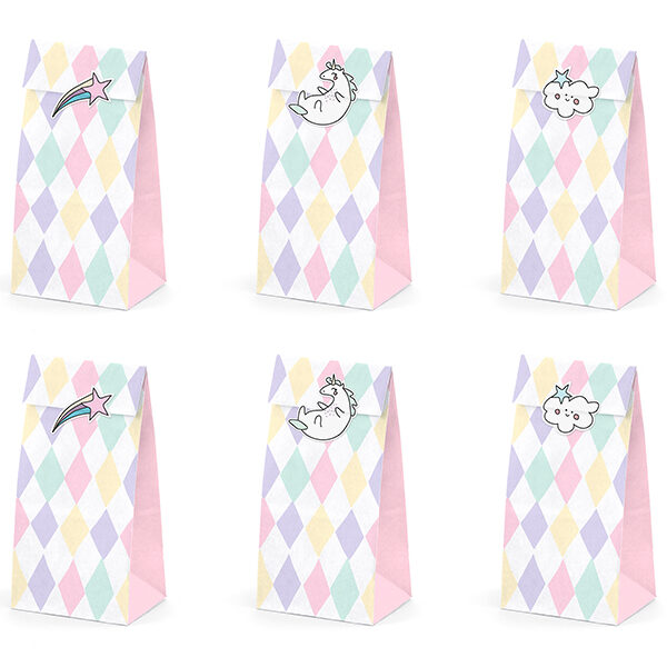 Torebki na słodycze Jednorożec (1 op. / 6 szt.)