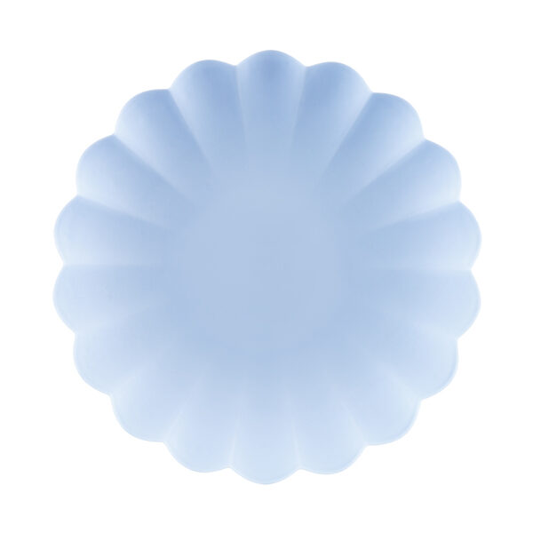 Talerzyki plastikowe Falbanka, 22 x 22 cm, błękitny (1 op. / 4 szt.)