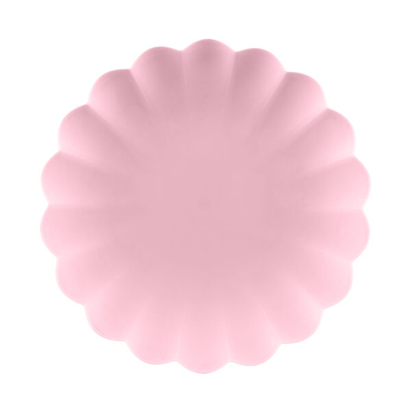 Talerzyki plastikowe Falbanka, 22 x 22 cm, różowy (1 op. / 4 szt.)