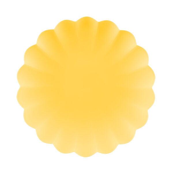 Talerzyki plastikowe Falbanka, 22 x 22 cm, żółty (1 op. / 4 szt.)