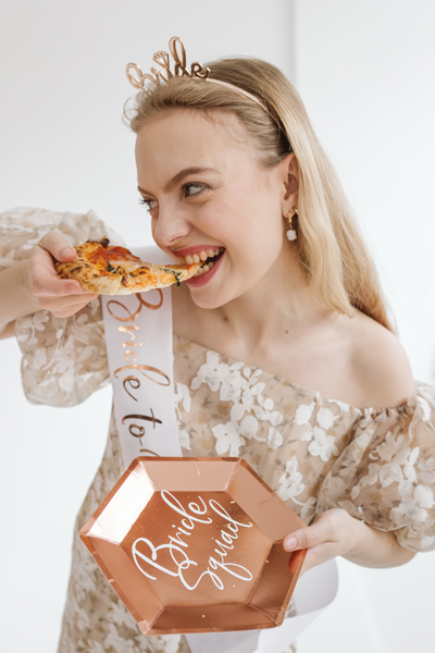 Talerzyki Bride squad, różowe złoto, 23cm (1 op. / 6 szt.) - obrazek 3