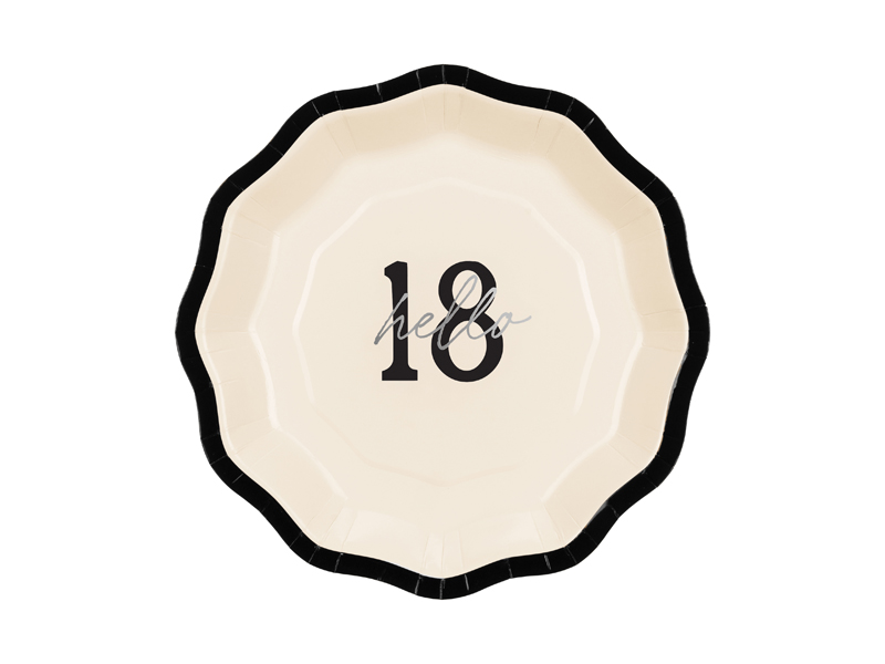 Talerzyki papierowe ''Hello 18'', mix, 18 cm (1 op. / 6 szt.)