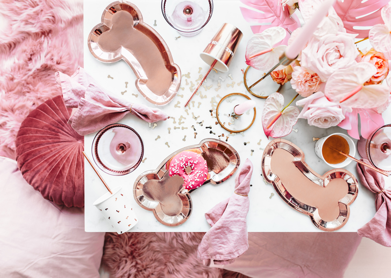 Talerzyki Same penis forever, różowe złoto, 26.5x15.5cm (1 op. / 6 szt.) - obrazek 6