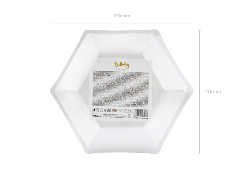 Talerzyki 18th Birthday, złoty, 20cm (1 op. / 6 szt.) - obrazek 7