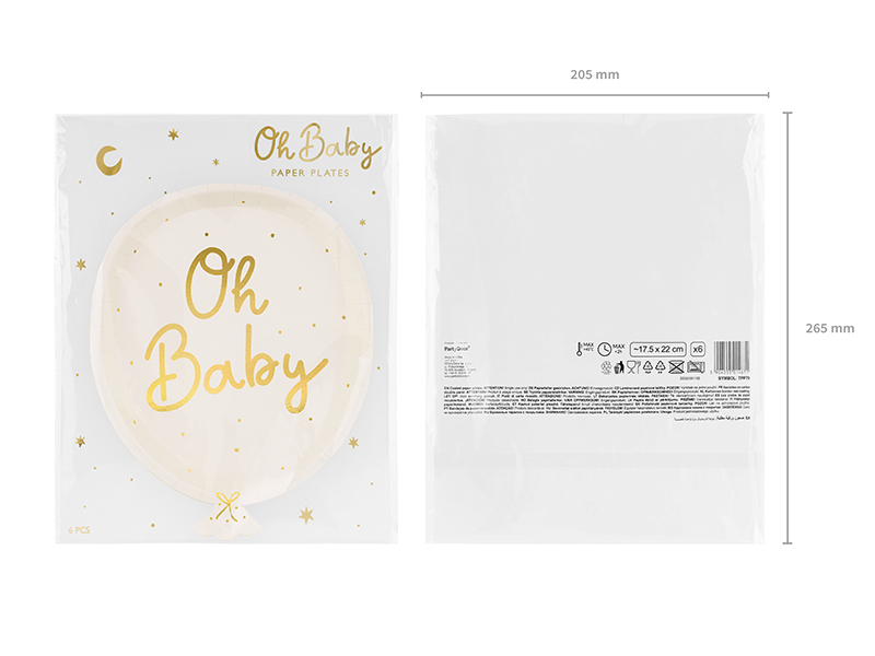 Talerzyki Oh baby, mix, 17.5x22 cm (1 op. / 6 szt.) - obrazek 6