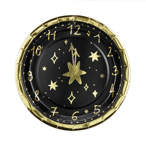 Talerzyki Zegar, 18 cm, mix (1 op. / 6 szt.)