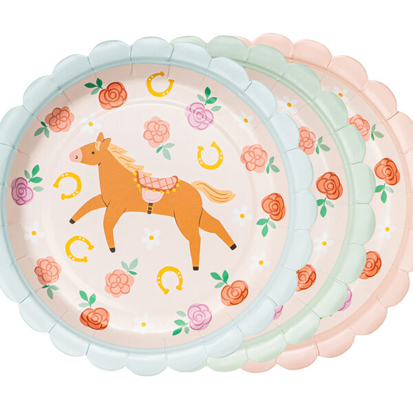 Talerzyki Konie, 18 cm, mix (1 op. / 6 szt.)