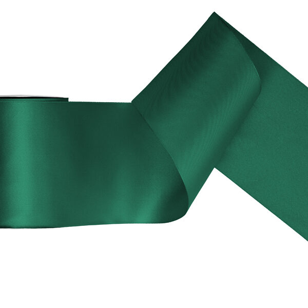 Tasiemka satynowa, butelkowa zieleń, 100mm/25m