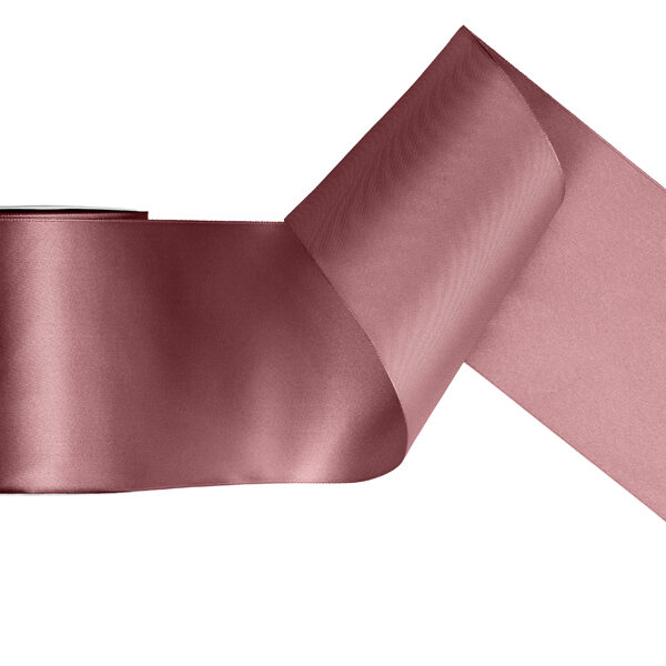 Tasiemka satynowa, ciemny brudny róż, 100mm/25m