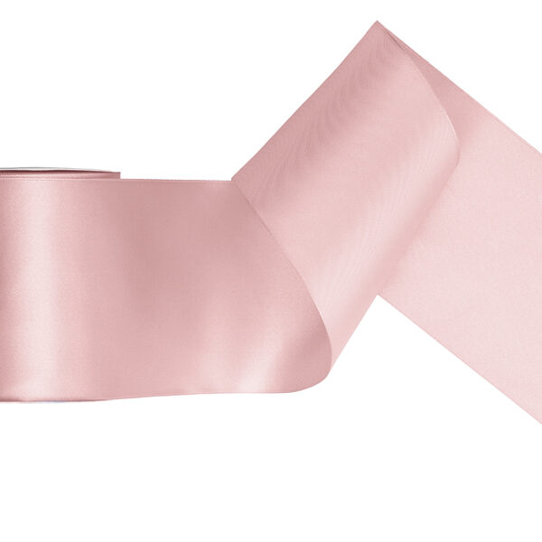 Tasiemka satynowa, jasny brudny róż, 100mm/25m