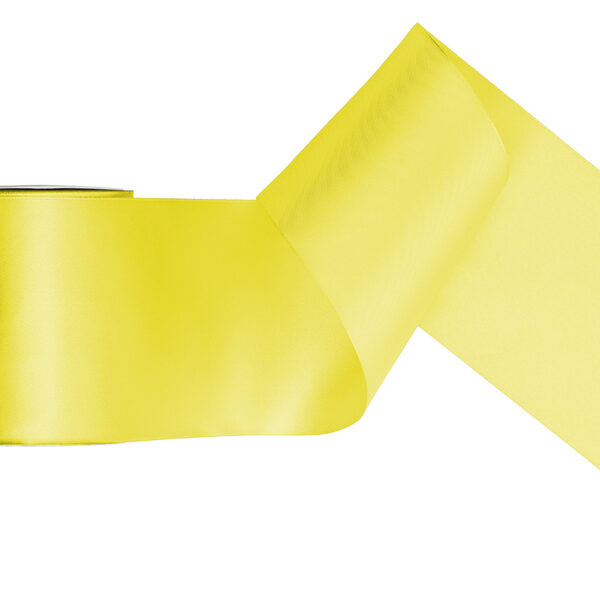 Tasiemka satynowa, żółty, 100mm/25m