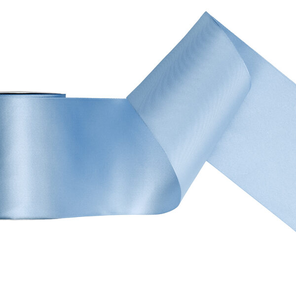 Tasiemka satynowa, mglisty nieb., 100mm/25m