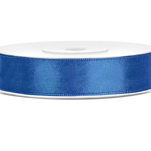 Tasiemka satynowa, k. niebieski, 12mm/25m (1 szt. / 25 mb.)