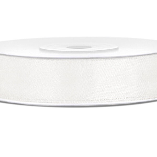 Tasiemka satynowa, j. kremowy, 12mm/25m (1 szt. / 25 mb.)