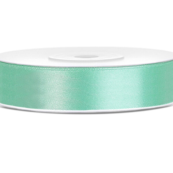 Tasiemka satynowa, mięta, 12mm/25m (1 szt. / 25 mb.)