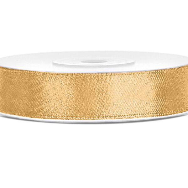 Tasiemka satynowa, jasny miodowy, 12mm/25m