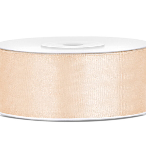 Tasiemka satynowa, kremowy, 25mm/25m (1 szt. / 25 mb.)