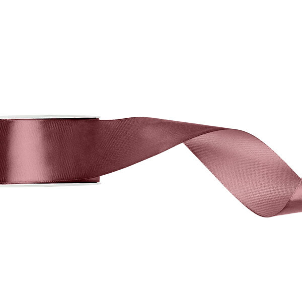 Tasiemka satynowa, ciemny brudny róż, 25mm/25m