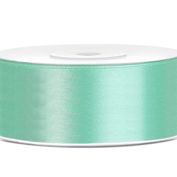 Tasiemka satynowa, mięta, 25mm/25m (1 szt. / 25 mb.)