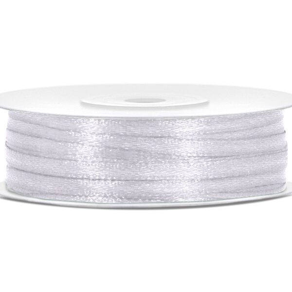 Tasiemka satynowa, biały, 3mm/50m (1 szt. / 50 mb.)
