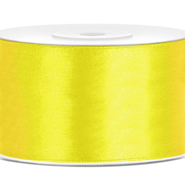 Tasiemka satynowa, żółty, 38mm/25m