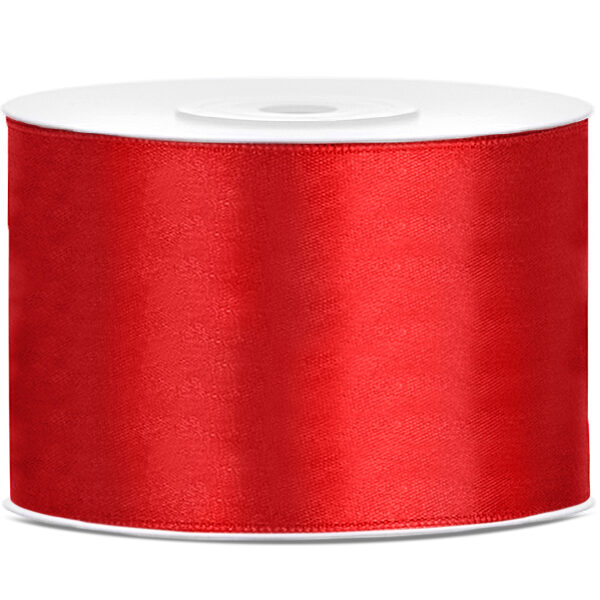 Tasiemka satynowa, czerwony, 50mm/25m