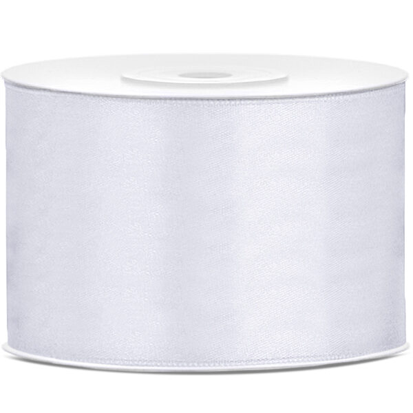Tasiemka satynowa, biały, 50mm/25m