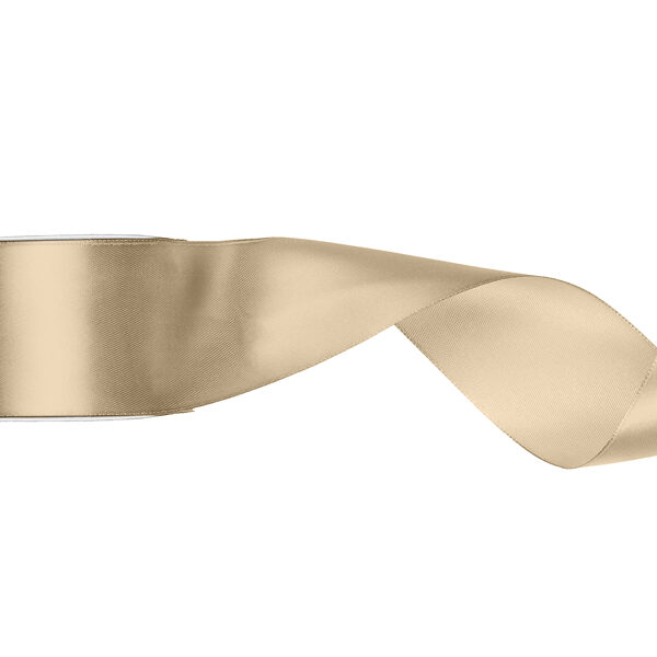 Tasiemka satynowa, zimny złoty, 50mm/25m