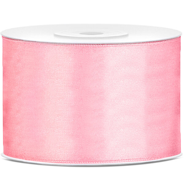 Tasiemka satynowa, j. różowy, 50mm/25m (1 szt. / 25 mb.)