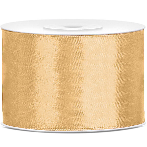 Tasiemka satynowa, jasny miodowy, 50mm/25m