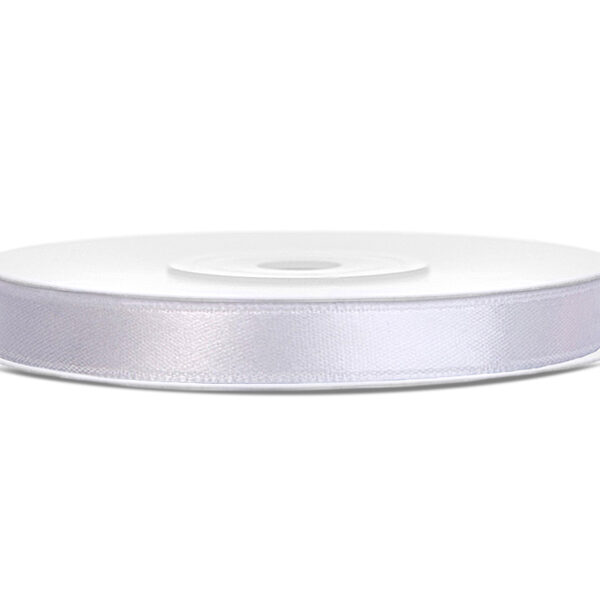 Tasiemka satynowa, biały, 6mm/25m (1 szt. / 25 mb.)