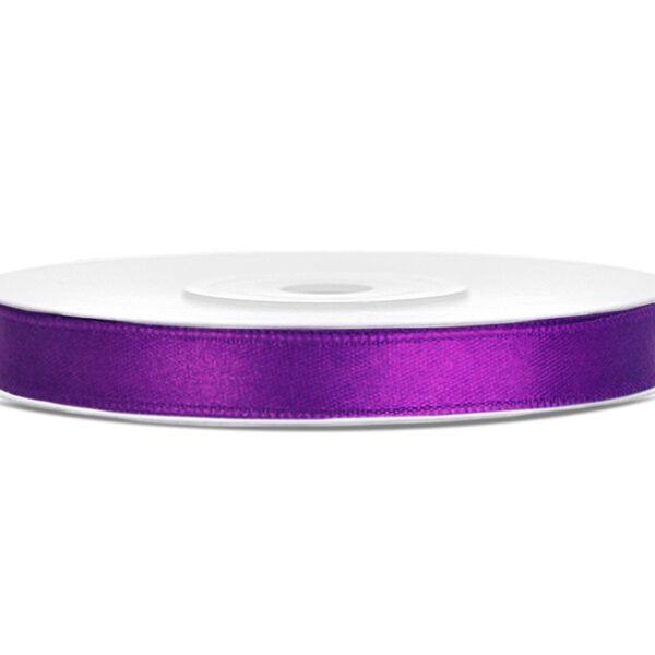 Tasiemka satynowa, purpura, 6mm/25m