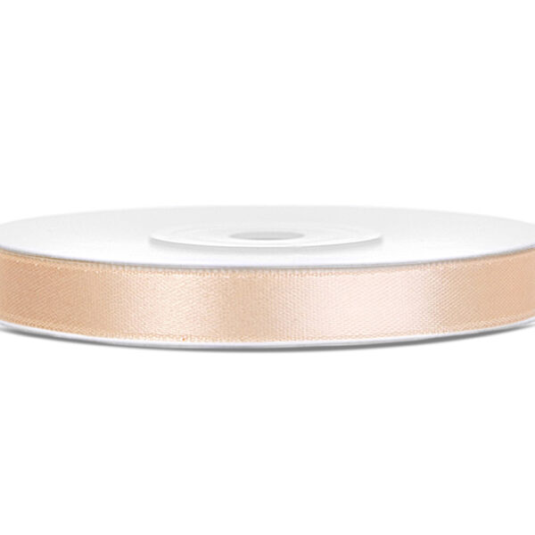 Tasiemka satynowa, kremowy, 6mm/25m