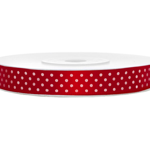 Tasiemka satynowa, czerwony, 12mm/25m (1 szt. / 25 mb.)