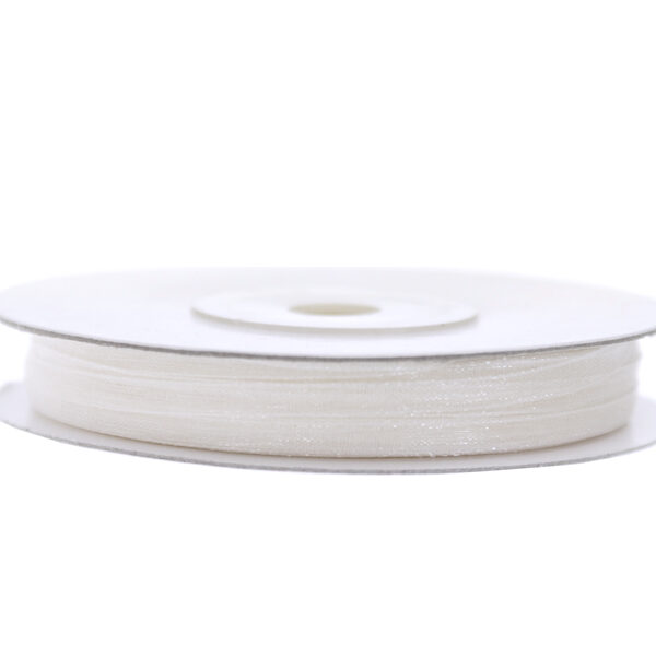 Tasiemka szyfonowa, biały, 3mm/50m (1 szt. / 50 mb.)