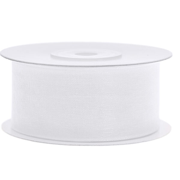 Tasiemka szyfonowa, biały, 38mm/25m
