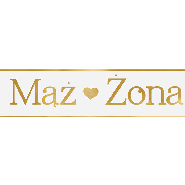 Tablica rejestracyjna Mąż & Żona, złoty, 59 x 11,5 cm