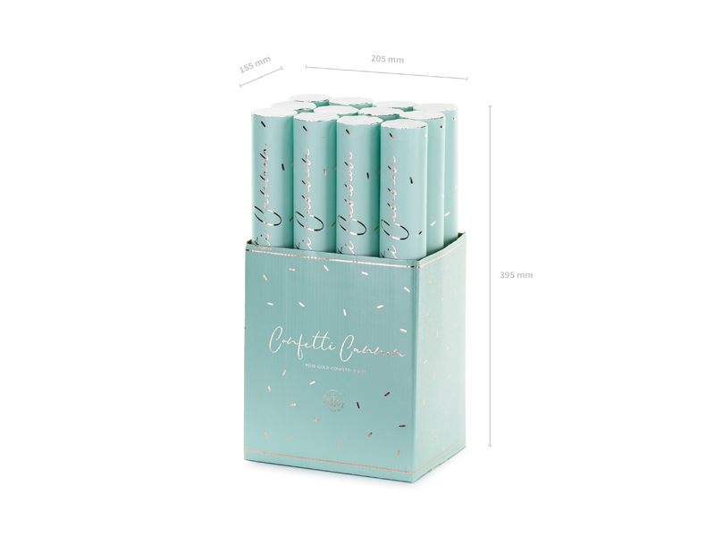 Tuba z konfetti, różowe złoto, 40 cm - obrazek 8