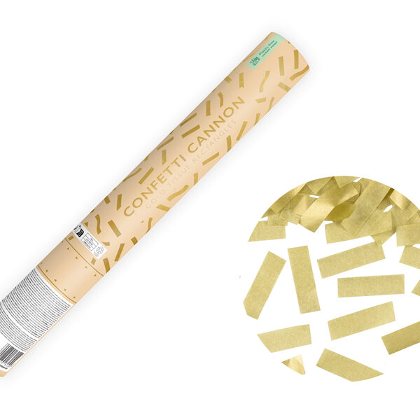 Tuba z konfetti, złoty, 40 cm