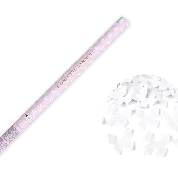 Tuba z motylkami, biały, 80cm