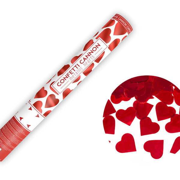Tuba z sercami, czerwony, 40cm