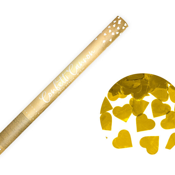 Tuba z sercami, złoty, 60cm