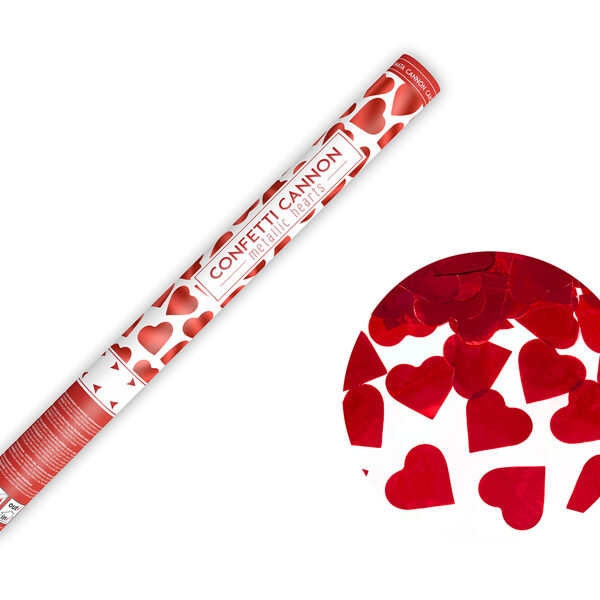 Tuba z sercami, czerwony, 60cm