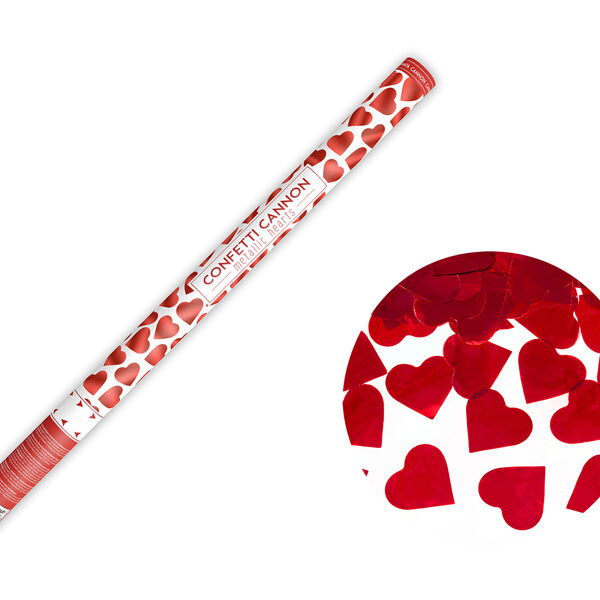 Tuba z sercami, czerwony, 80cm